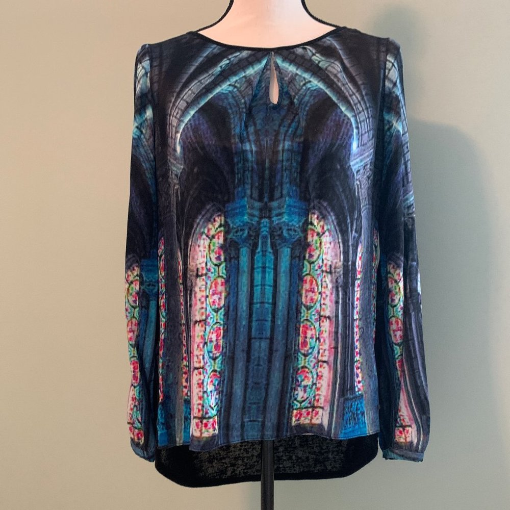Hale Bob silk/mixed media top